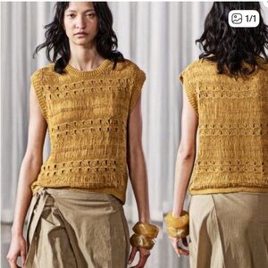 Zara Golden Yellow Knit Tank Top